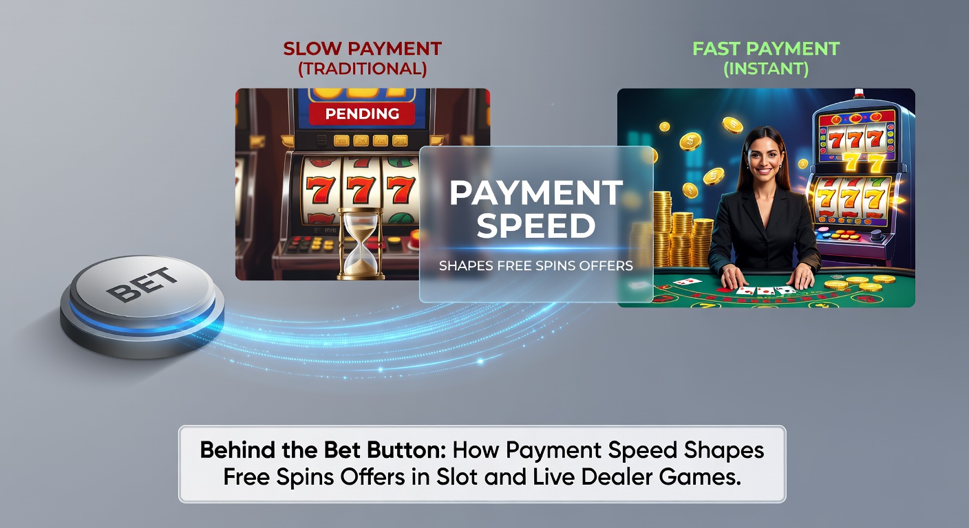 Live dealer at a blackjack table with overlaid graphics showing instant payment icons triggering free bet chips and spinning roulette wheel bonuses