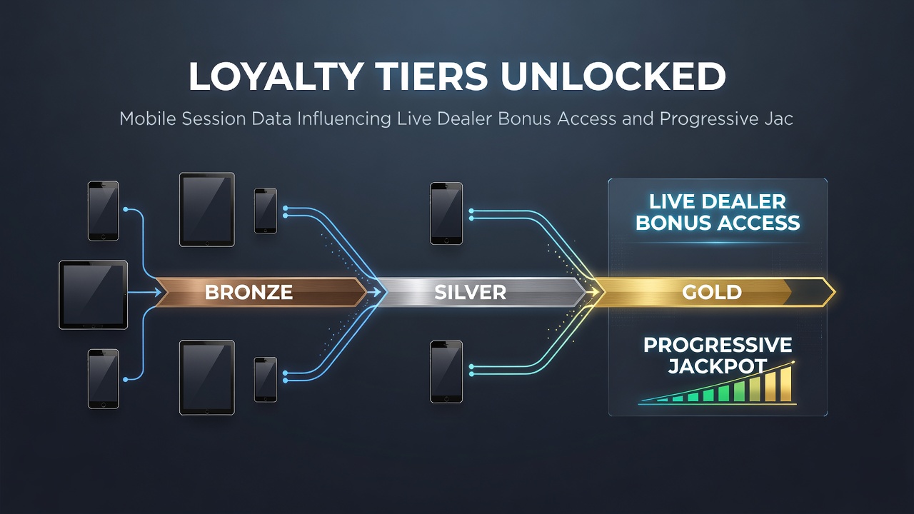 Live dealer studio interface with progressive jackpot meters and tier-based entry indicators