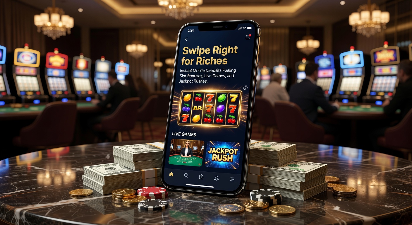 Dynamic casino interface showing live roulette wheel spinning alongside a slot jackpot meter climbing from a recent mobile deposit