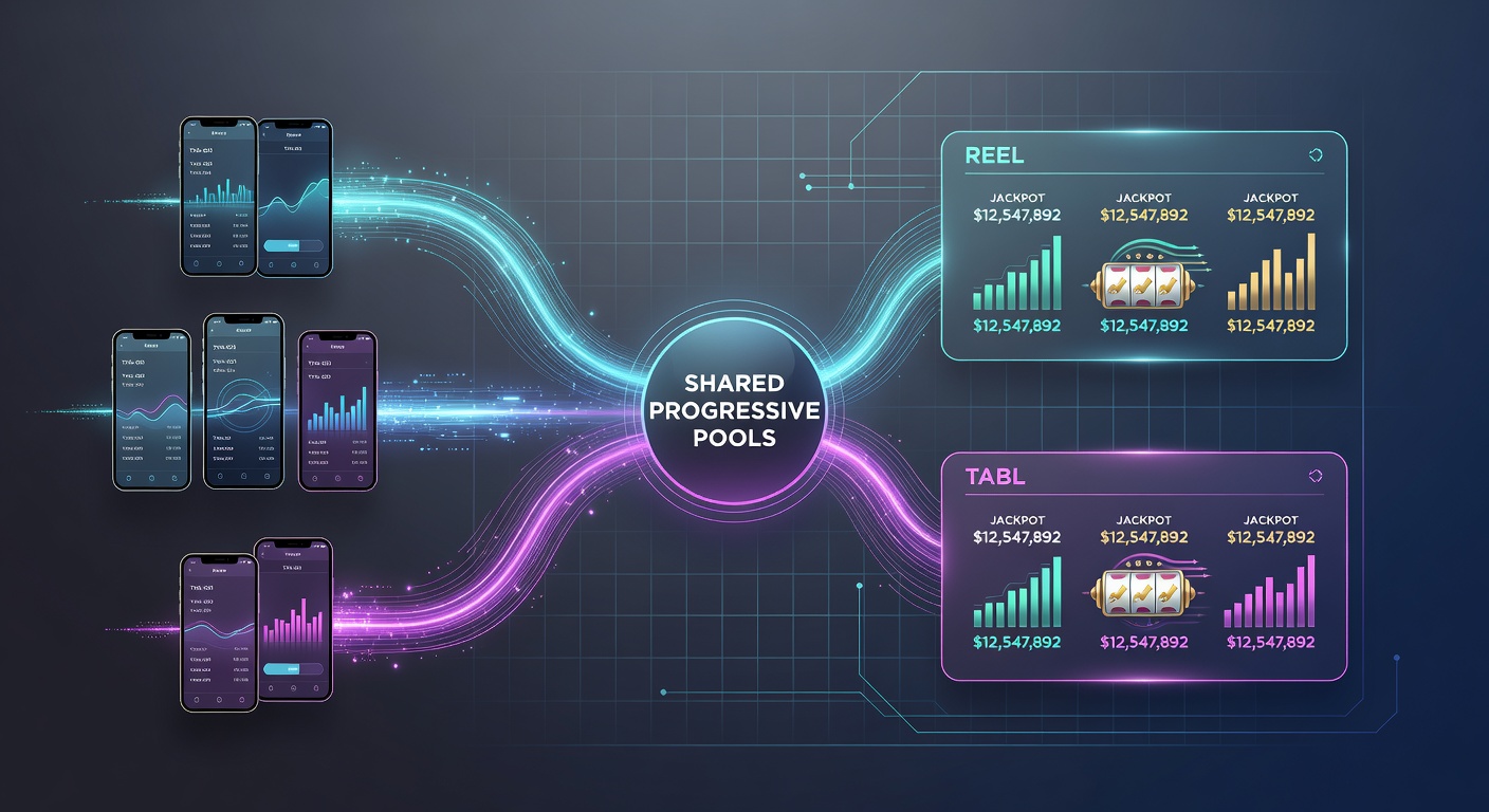 Flowchart illustrating reward pathways from mobile logs through progressive controllers to reel and table game displays